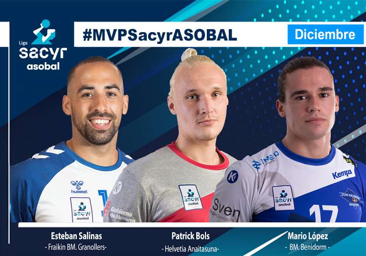 Esteban Salinas, Patrick Bols y Mario López, candidatos a #MVPSacyrASOBAL de diciembre